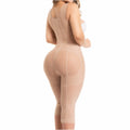 Faja postoperatoria de busto abierto para mujer | Body hasta la rodilla con efecto levanta glúteos | Powernet