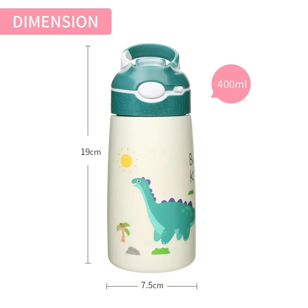 400ML Children Thermos Water Bottle Kids Thermos Mug Baby Duck Billed Straw 316 Stainless Steel Vacuum Flasks Tumbler Thermo Cup