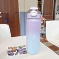 800ml Thermos Water Bottle Straw Cup Stainless Steel Car Thermal Sports Water Cup Large Capacity Cold and Hot Thermal Travel Mug
