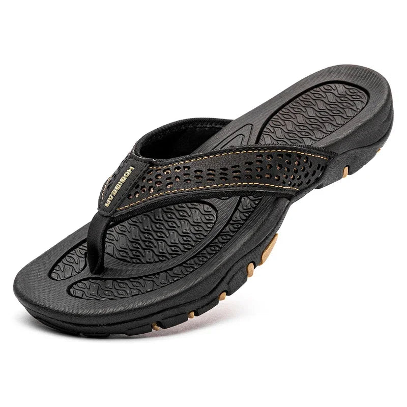 Summer PU Leather Slippers Men Flip Flops Beach Shoes Chanclas Hombre Playa Tong Homme Infradito Uomo Plus Big Size 49 50 51 52