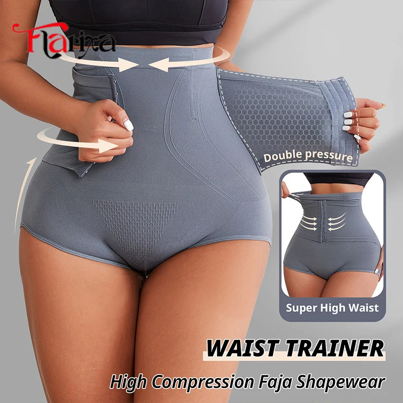 Flarixa Waist Shaper Tummy Slimming Women Panties Fajas With Hooks Seamless High Waist Shapewear Butt Lifter Body Shaper Briefs
