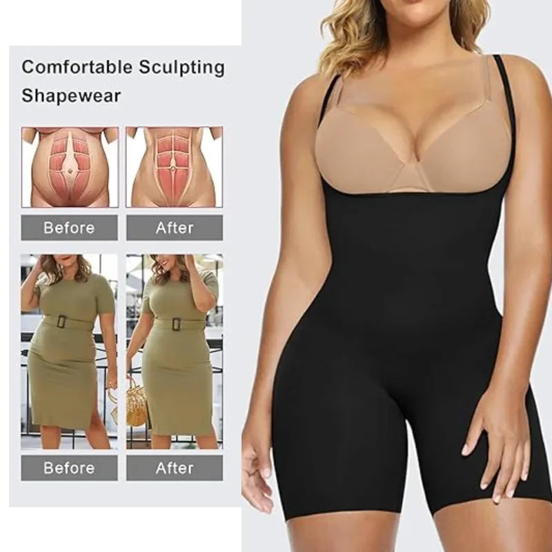 Dimmkof Back Fat Smooth Boyshort Fajas Adjustable Straps Shapewear Open Bust Fajas Colombianas Under Bust Body Shaper Panties