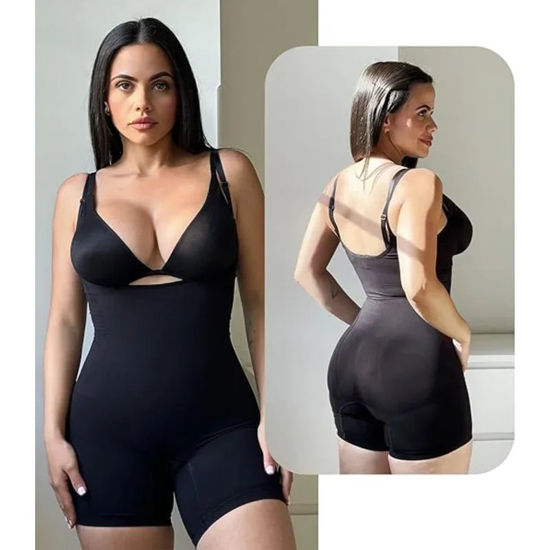 Dimmkof Back Fat Smooth Boyshort Fajas Adjustable Straps Shapewear Open Bust Fajas Colombianas Under Bust Body Shaper Panties