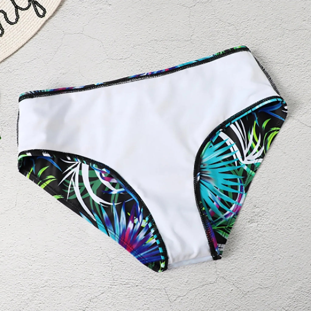 Botanical Print Tankini Swimwear Women'S 2 Piece Bikini Set Summer Sexy Swimsuit 2pcs Beach Bathing Suit Ladies Bikinis Outfit