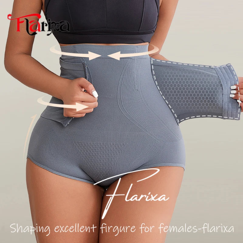 Flarixa Waist Shaper Tummy Slimming Women Panties Fajas With Hooks Seamless High Waist Shapewear Butt Lifter Body Shaper Briefs