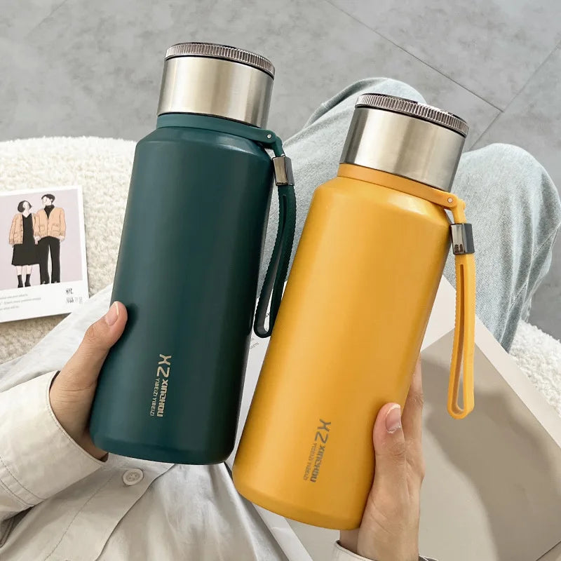 1L Large Thermal Water Bottle for Tea Hot & Cold Coffee Thermos 316 Stainless Steel Vacuum Sealed Insulated Flask Bottle Travel