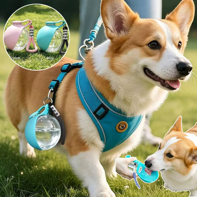 Dog Water Bottle Outdoor Travel Portable Pet Drinking Bowl Hanging Lanyard Puppy Walking Anti-leak Water Feeder Bowl