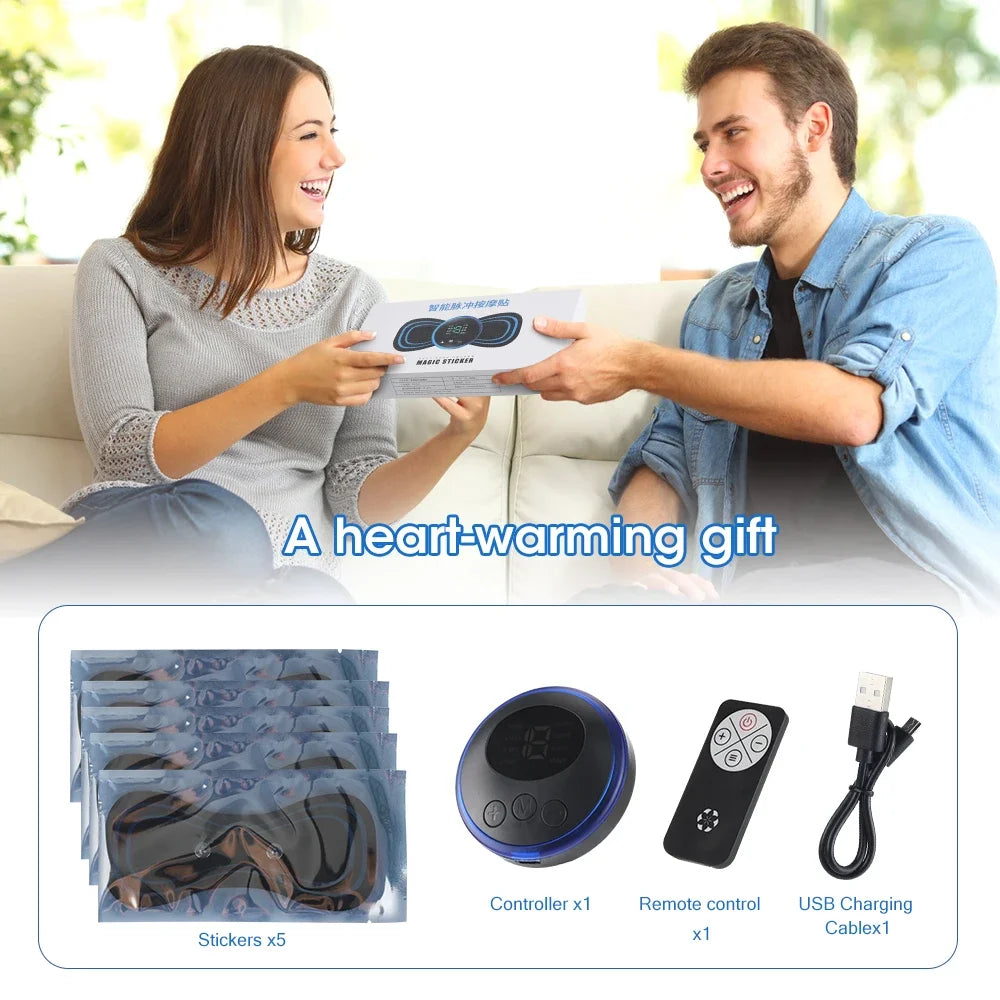 Smart Electric Neck Massager Set Cervical Patch 8 Modes 19 Levels Intensity Portable Home Use Massage Tools for Relieve Fatigue