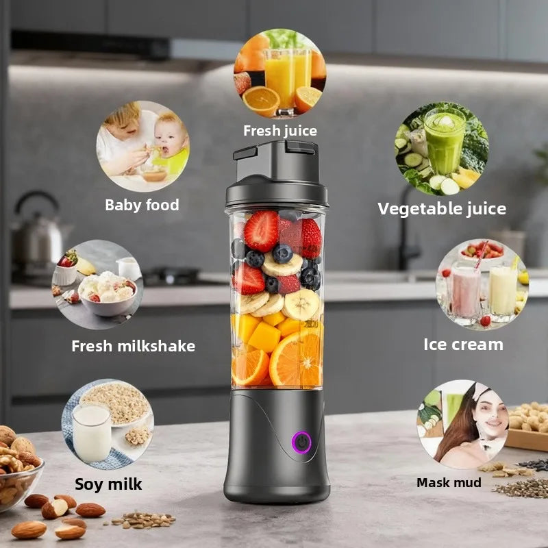 400ml Portable Blender Juicer USB Rechargeable Mini Food Processor Wireless Electric Kitchen Mixer Smoothie Maker Travel Cup