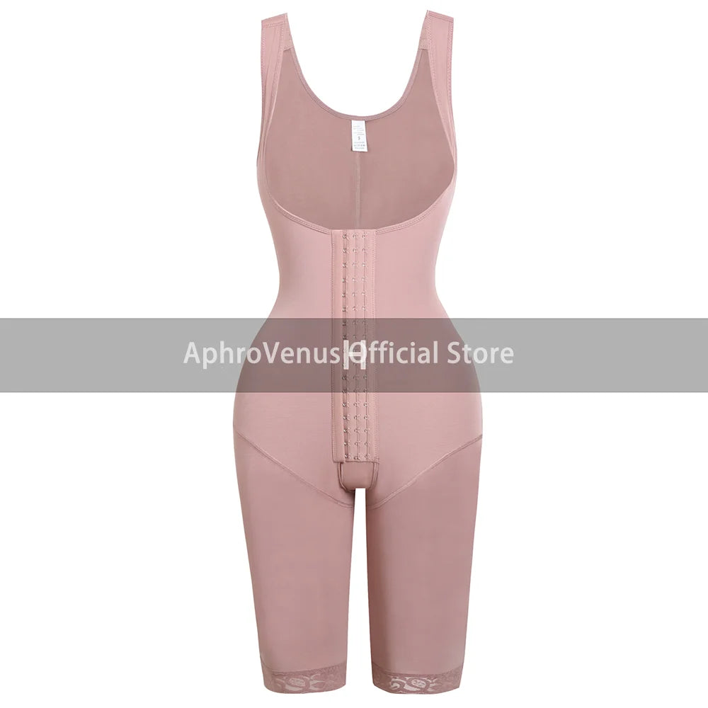 Fajas Colombianas Compression Fabric Abdominal Control Adjustable Shoulder Clasps And Buttock Butt Lifter Slimming Body Shaper