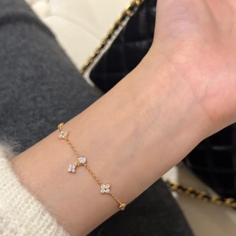 Women’s Copper Bracelet New High-End Jewelry Minimalist Zircon Chain Bracelet Best Friend Jewelry Gift
