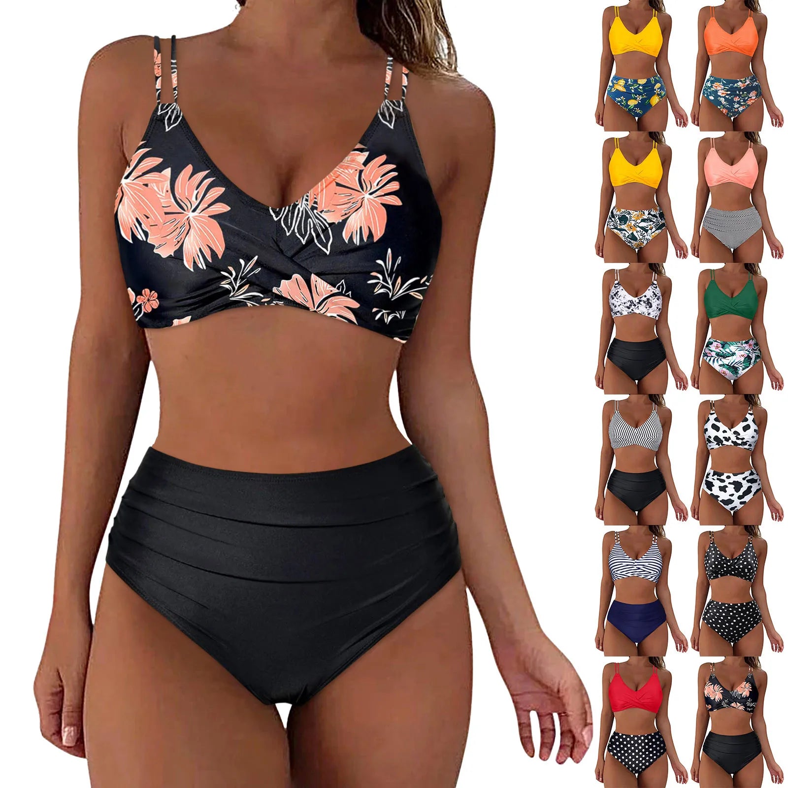 Swimsuits For Women Two Piece Swimsuit Sexy Push Up Bikini Sets High Waist Swimwear Brazillian Tankini Bathing Suits купальник