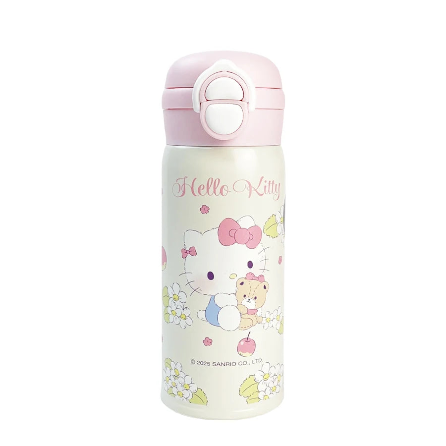 Sanrio Insulated Water Bottle 360ml Thermos Cup 304 Material Stainless Steel Double Drinks Lid Vacuum Hot Cold Holiday Gift