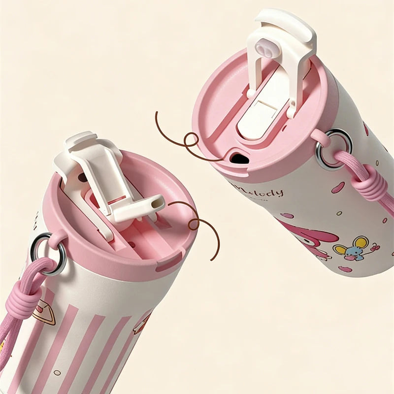 X&W Sanrio Thermos Mug Stainless Steel Double-drinking Water Bottle Cartoon Thermal Cup Coffee Mug Keep Hot & Cold Insulated Cup