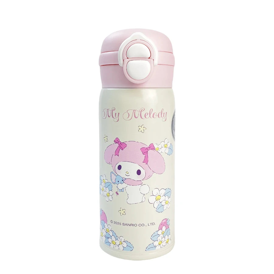 Sanrio Insulated Water Bottle 360ml Thermos Cup 304 Material Stainless Steel Double Drinks Lid Vacuum Hot Cold Holiday Gift