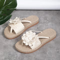Summer Floral Braided Flat Slippers Classics Solid PU Leather Women Non Slip Flip Flops Soft Comfortable Beach Sandals Femme