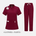 Elegant Polo=Collar Strech Medical Scrubs i Professional Clinic Uniform