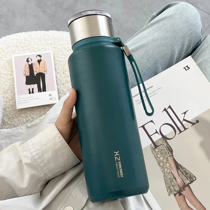 1L Large Thermal Water Bottle for Tea Hot & Cold Coffee Thermos 316 Stainless Steel Vacuum Sealed Insulated Flask Bottle Travel