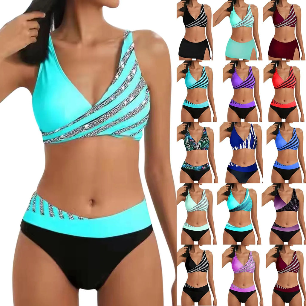 Swim Trunks for Women with Pockets Women's High Waisted Two Pieces Set Swimsuit Swimsuits for Women