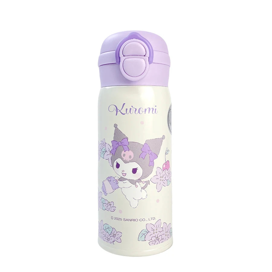 Sanrio Insulated Water Bottle 360ml Thermos Cup 304 Material Stainless Steel Double Drinks Lid Vacuum Hot Cold Holiday Gift