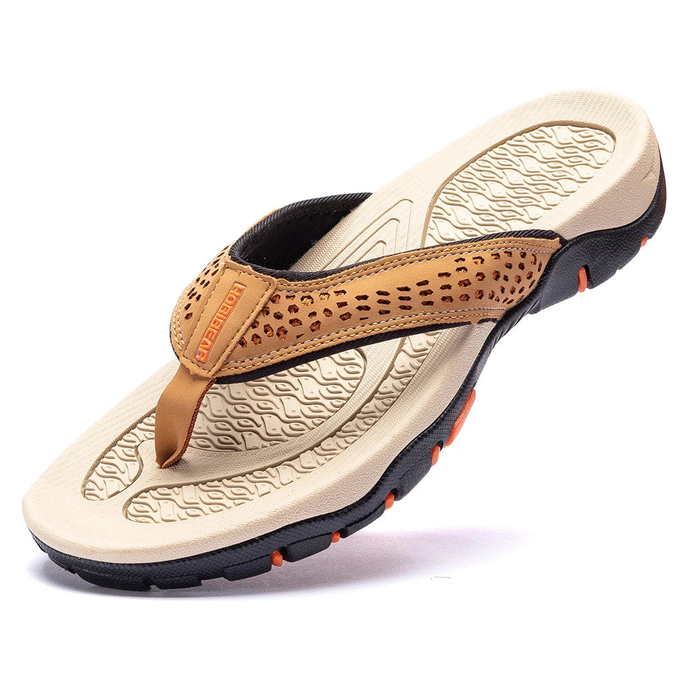 Summer PU Leather Slippers Men Flip Flops Beach Shoes Chanclas Hombre Playa Tong Homme Infradito Uomo Plus Big Size 49 50 51 52
