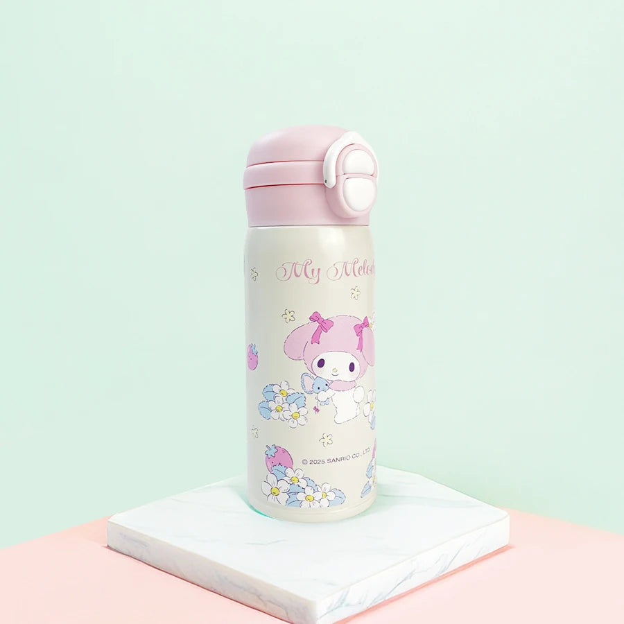 Sanrio Insulated Water Bottle 360ml Thermos Cup 304 Material Stainless Steel Double Drinks Lid Vacuum Hot Cold Holiday Gift