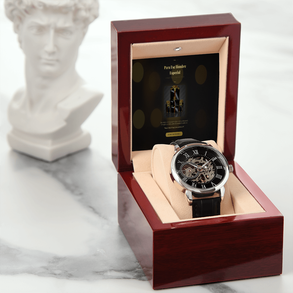 Luxury Openwork Mechanical watch with personalized message box