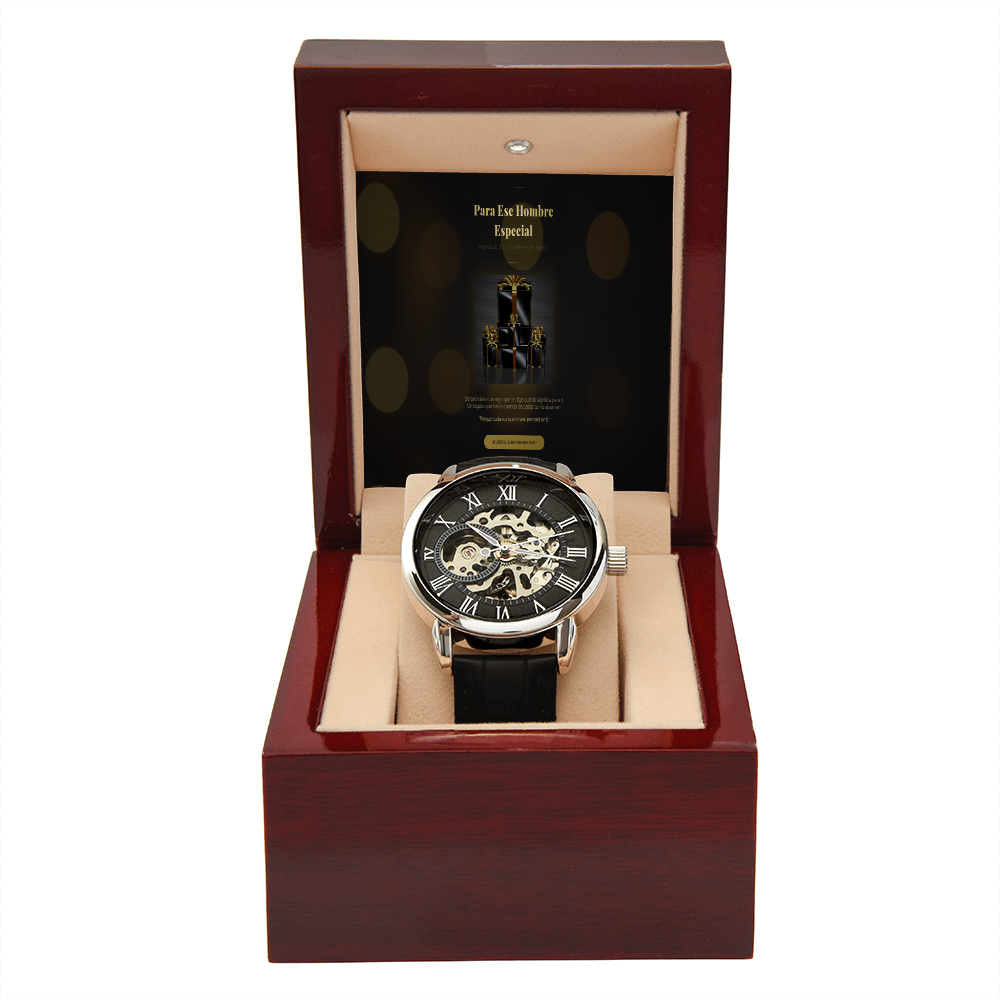 Luxury Openwork Mechanical watch with personalized message box