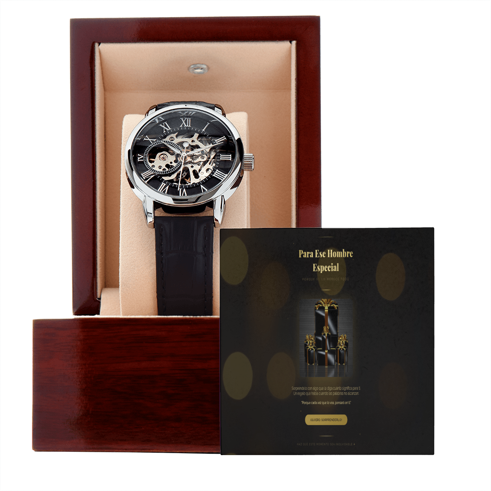 Luxury Openwork Mechanical watch with personalized message box