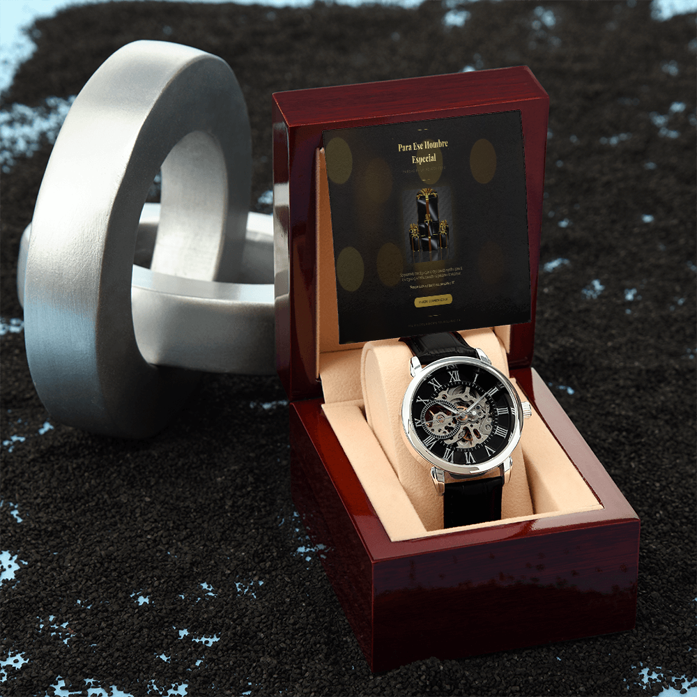 Luxury Openwork Mechanical watch with personalized message box