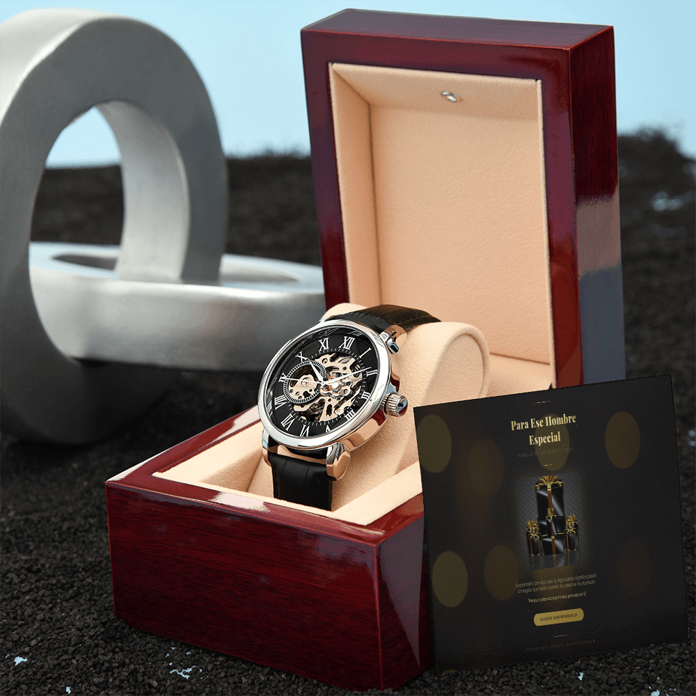 Luxury Openwork Mechanical watch with personalized message box