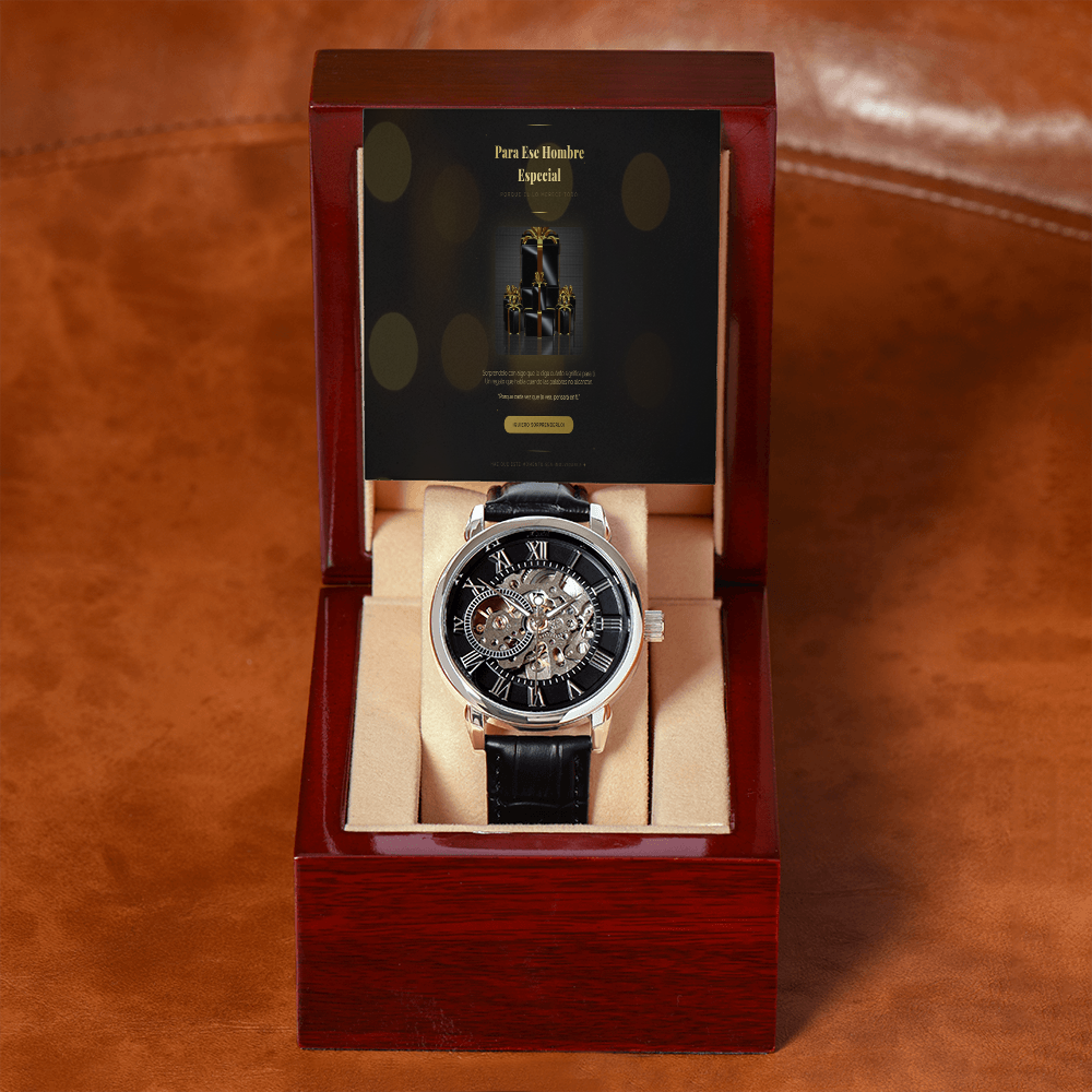 Luxury Openwork Mechanical watch with personalized message box