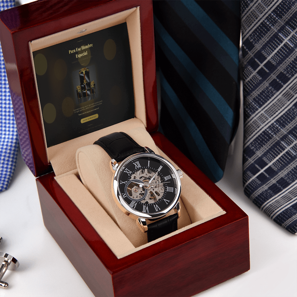 Luxury Openwork Mechanical watch with personalized message box