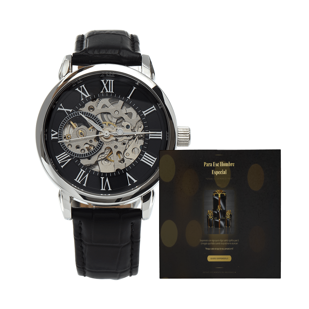 Luxury Openwork Mechanical watch with personalized message box