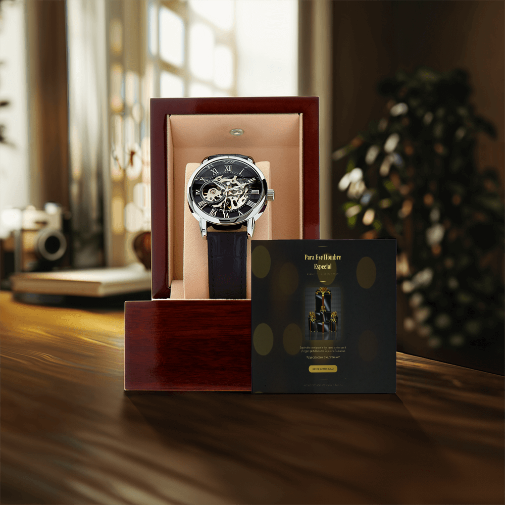Luxury Openwork Mechanical watch with personalized message box