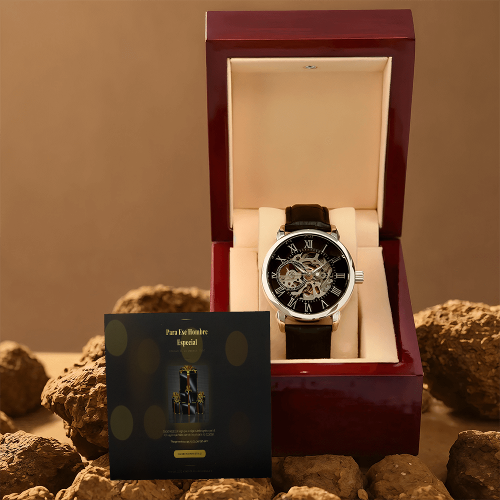 Luxury Openwork Mechanical watch with personalized message box