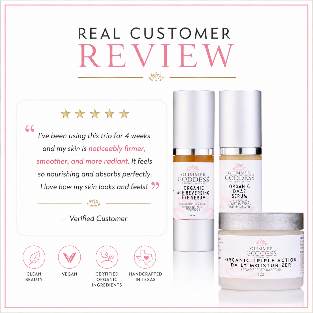 Organic Anti-Wrinkle Trio – 3-Step Collagen Boosting System